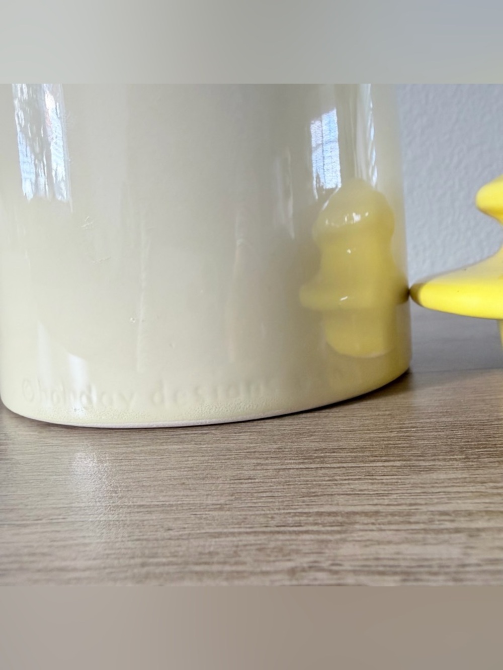Vintage Holiday Designs Yellow Flowers CeramicGlazed Canister Yellow Lid Retro - Picture 7 of 11